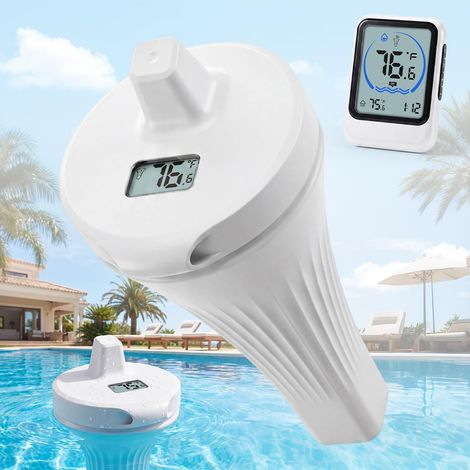 Thermomètre de Piscine Flottant Sans Fil avec Ecran Thermomètre Piscine Flottante Étanche IP68 Thermomètre de Piscines Numérique pour piscines, baignoires, bassins, aquariums (1/5)