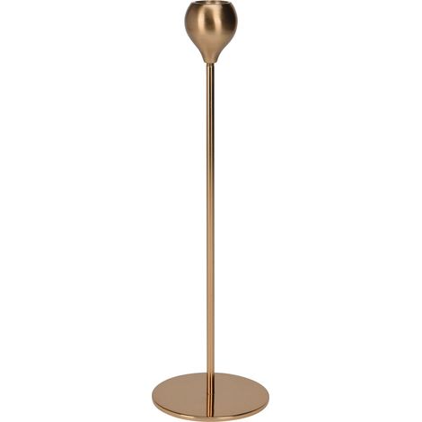Candeliere portacandela in alluminio color oro decorazione ambienti -Ø 9 x 30 cm