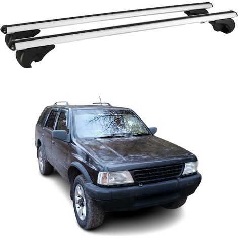 OMAC Barres de toit en aluminium pour Opel Frontera I 1991-1998 – TÜV / DIN 75302:2019 – Antivol inclus – Charge max 75 kg – 2 barres Argent (1/4)