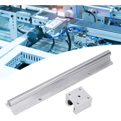 Je vends 2 pièces de guides linéaires SBR16 de 300 mm, guides linéaires entièrement supportés avec logements de roulements linéaires, pièces CNC. (1/5)