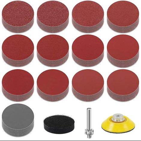Disques Papier Abrasifs 50mm Grain 80 100 120 150 240 320 400 600 800 1000 1200 2000 3000 Kit de Ponçage 2 Pouces (1/5)