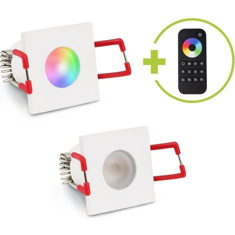 Einbaustrahler Mini Livorno eckig 3W RGBW IP65 - Farbe: weiß - Anzahl: 2x (1/5)