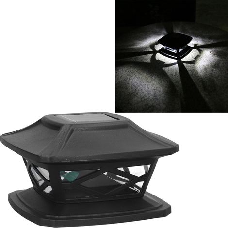 Solarbetriebene LED-Straßenleuchte für den Außenbereich, zweifarbige Straßenleuchte mit Lichtsensor, Straßenleuchte im Palaststil, wasserdichte Gartenbeleuchtung für den Außenbereich, Set mit 2 Torleu (1/5)