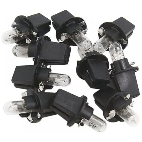 10 Pcs DC 12V 1,2W T5 Ampoule Tableau de Bord Jaune Clair pour Voiture Interne (1/4)