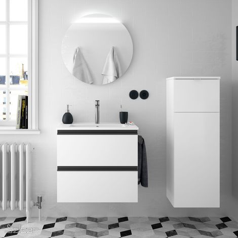 Salgar Schrank wandhängend SPIRIT 600 2 Metallauszug WEIß GLÄNZEND 598 x 540 x 450 mm (1/5)