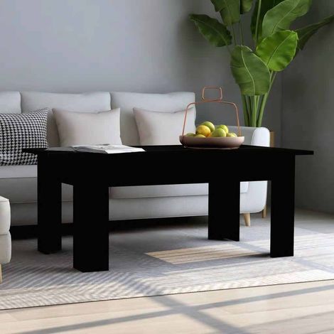 Vidaxl – Table basse fixe noire 100x60x42 cm – Bois d'ingénierie – Design élégant pour salon – Facile à assembler et à nettoyer
