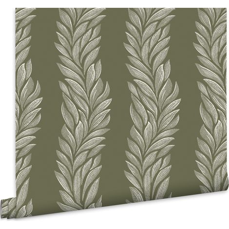 Laura Ashley Vliestapete COULDERTON LEAVES OLIVE GREEN - 10mx52cm (1/5)