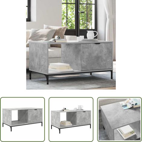 Table basse gris béton - Table basse Gris béton 90 x 49 x 46 cm Bois d'ingénierie (1/5)