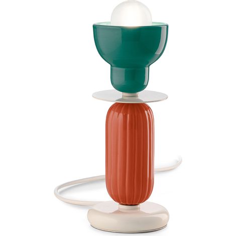 DECO' BERIMBAU C2602, Lampada da Tavolo in Ceramica, Ferroluce - Colore: Turchese (1/3)