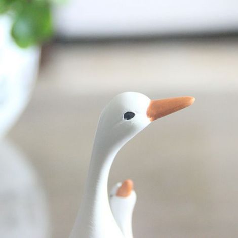 Set aus 2 Entenfiguren aus Kunstharz, Mutter und Küken, kreative Tischdekoration für Wohnzimmer, Zuhause, kleines Modell, Geschenk. (1/5)