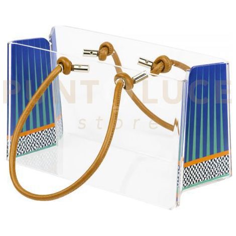 SHOPPER PICCOLA CHARLOTTE IN CRISTALLO ACRILICO TRASPARENTE E CON DECORO ETHNIC