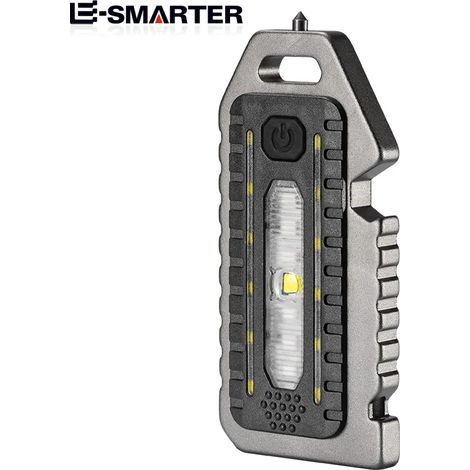 Lampe torche porte-clés - Mini lampe LED - Sifflet d'autodéfense - Multifonctionnelle et portable - Rechargeable