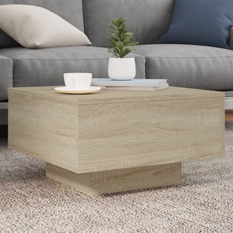 Vidaxl – Table basse fixe chêne sonoma 55x55x31 cm – Bois d'ingénierie résistant à l'humidité – Surface lisse pour boissons et décorations