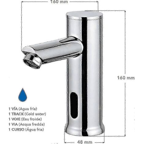 Elektronischer Waschtischhahn, Wasserhahn mit automatischem Wassersensor (Kaltwasser) (1/5)