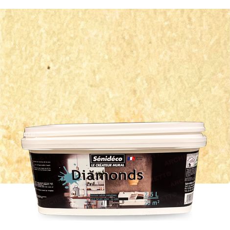 Peinture décorative sablée métallisée - DIAMONDS 2,5L pour 20m² coloris Gold (1/5)