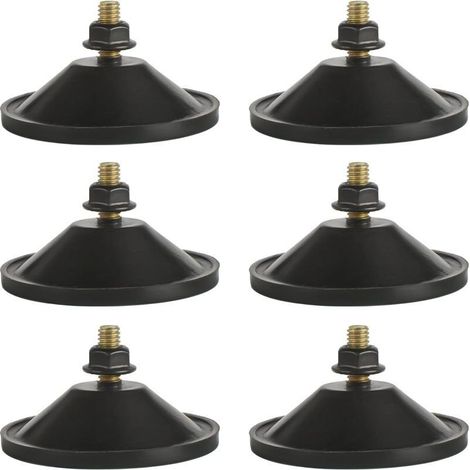 Lot de 6 ventouses à vide de 5,5 mm avec crochet en verre noir et tige filetée M6 x 14. Support à ventouse en verre noir. (1/5)