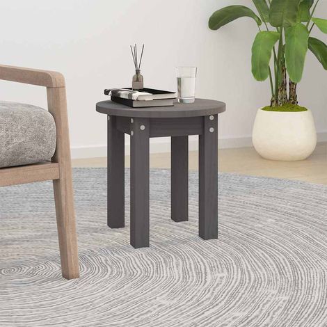 vidaXL Coffee Table Grey 脴 35x35 cm Solid Wood Pine (1/5)