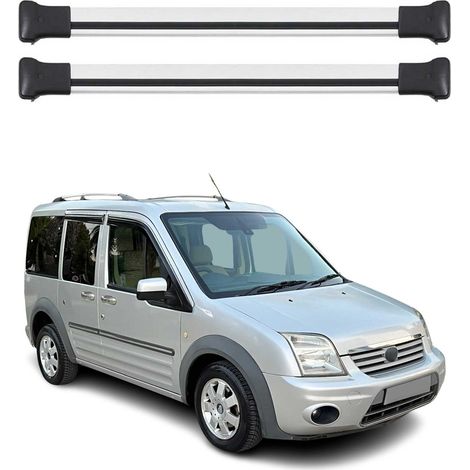 OMAC Barres de toit en aluminium pour Ford Connect I 2003-2013 – TÜV / DIN 75302:2019 – Charge max 75 kg – 2 barres Argent (1/4)