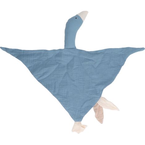 Couverture de Sécurité Bébé en Coton Doux, Respirante et Mignonne en Forme d'Oie - Bleu et Noir pour Nouveau-né (1/5)