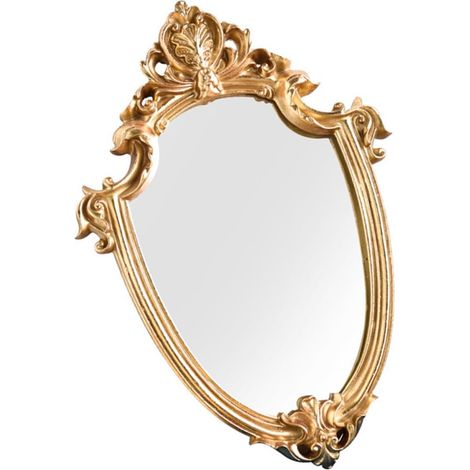 Miroir De Maquillage Vintage Miroir Mural Suspendu Style Rétro pour Salle De Bain Et Chambre Décoratif en Résine (1/5)