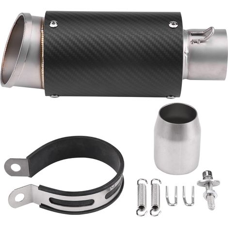 Tuyau D'échappement Silencieux Fibre De Carbone en Acier Inoxydable Moto Silencieux D'échappement Queue Tuyau Tuyau Tailpipe Universel… (1/5)
