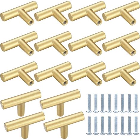 16 pezzi maniglie per mobili da cucina, pomelli per cassetti, pomelli per ante di armadi, maniglia a T con foro singolo per cucina, camera da letto, cassettiera, guardaroba, mobili, decora