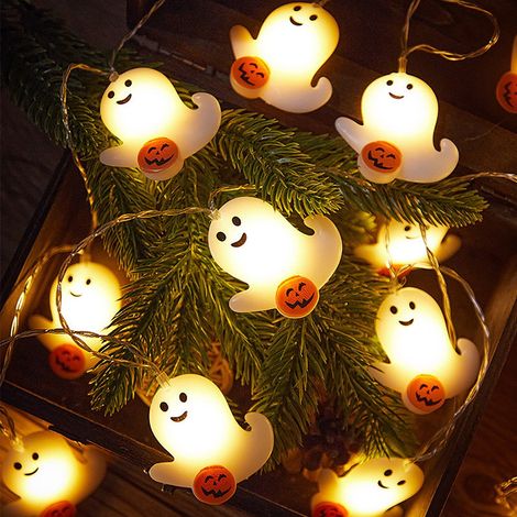 Guirlande Lumineuse Halloween - 40 Ampoules Colorées - 6 M - Alimentée Par Piles - Pour Décoration Intérieure Extérieure (1/4)