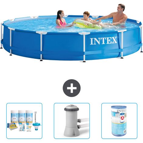 Intex Piscina con struttura Rotonda - 366x76 cm - 4-pezzi  S41541