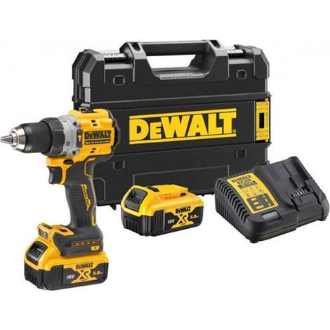 Taladro atornillador percutor compacto XR DEWALT DCD805P2LRT-QW 18V 2X5Ah Li-Ion sin escobillas - correa de seguridad