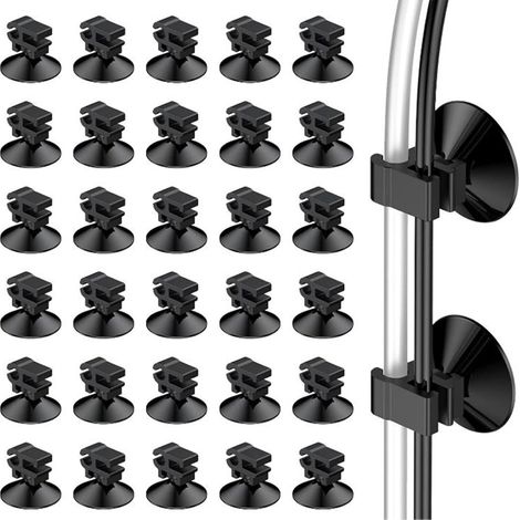 Lot de 30 clips de fixation multifonctions pour aquarium avec ventouse, maintien stable pour appareils, installation rapide
