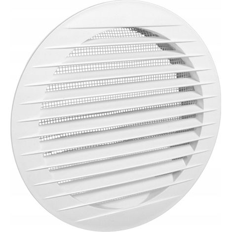 Grille de ventilation ronde 100 mm - Blanche - Esthétique et efficace - Montage mural (1/5)