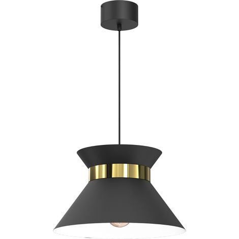 Suspension métal noire laiton Norge Ø39 Luminex E27 15W