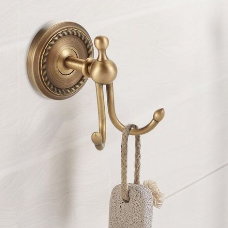 Solid brass wall-mounted coat rack – Wall-mounted rack for coats, hats, jackets – Easy installation with included accessories (1/5)