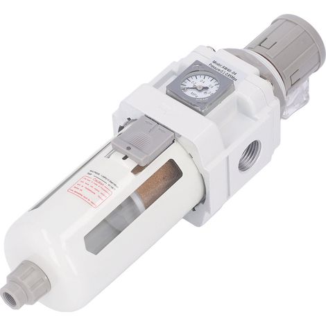 Filtre régulateur de pression air G1/2 avec manomètre, purge automatique différentielle pour compresseur, séparateur d'eau huile (1/5)