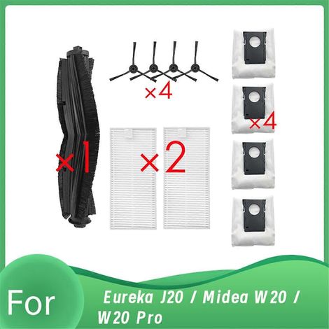 Filtre pour aspirateur brosse pour aspirateur Filtre de brosse pour aspirateur filtre de J20 / W20 Pro Robot Aspirateur Enhanced Efficiency Main Side Brosse HEPA Filtre Sac à poussière (1/5)
