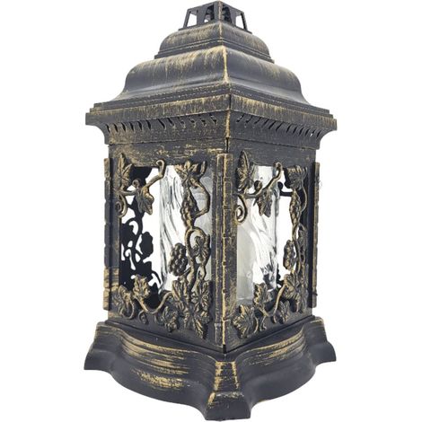 Grablaterne mit Öllicht 26cm Gold Grabschmuck Grabkerze Grablicht Friedhof Kerze (1/3)