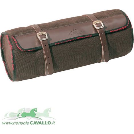 Schwarz - Doppelter Pioneer Schlauchrucksack aus Baumwolle und Leder (1/3)