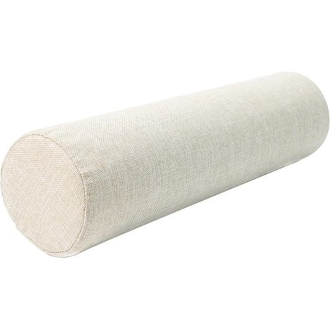 Coussin rond en mousse à mémoire de forme pour la nuque, coussin cylindrique cervical avec fermeture éclair en lin, coussin pour canapé, accoudoir, dossier, appui-tête et lombaires, support pour jambe (1/5)