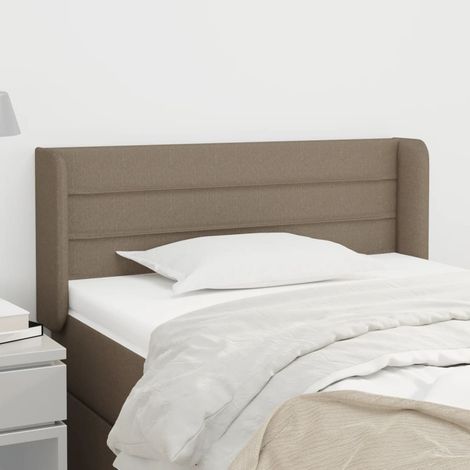 Tête de lit avec oreilles Armoire de Tête de lit pour Chambre - Taupe 83x16x78/88 cm Tissu -84205 (1/5)