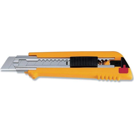 OLFA-Cutter mit automatischer Verriegelung und 6-Klingen-Magazin. (1/4)