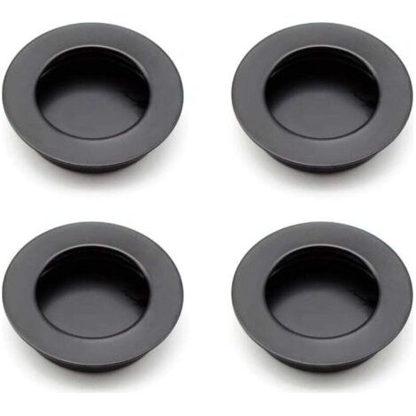 4 Pièces Poignées Rondes Encastrées, 40 mm Poignee de Portes Coulissantes en Acier Inoxydable 304 , Poignées Noir de Meuble peut être Utilisé pour Les Tiroirs, Armoires, Meubles sur Mesure (1/4)