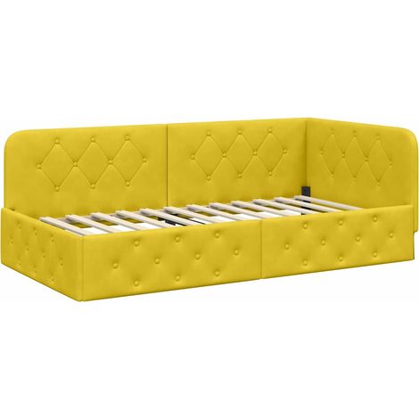 Maison Exclusive - Cornice del letto ad angolo Giallo 100 x 200 cm Velluto