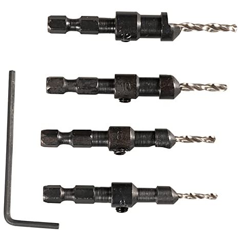 Makita – Jeu de 4 forets à fraiser 2,4-3,6mm – Pour bois dur – Coupe nette sans éclat – Compatible défonceuse et affleureuse