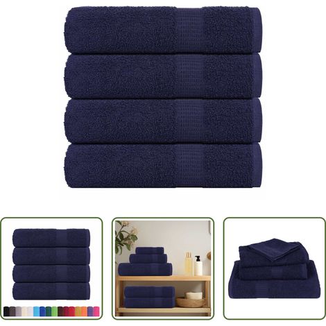 Baumwolle - Badetücher FROGN 4-teilig Marineblau 100x150 cm 360 g/m² (1/5)