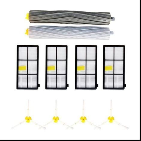 Pour IRobot Roomba Kit de PièCes SéRie 800 860 865 866 870 871 880 885 886 890 900 960 980 Brosse LatéRale Principale Filtre Hepa (1/4)