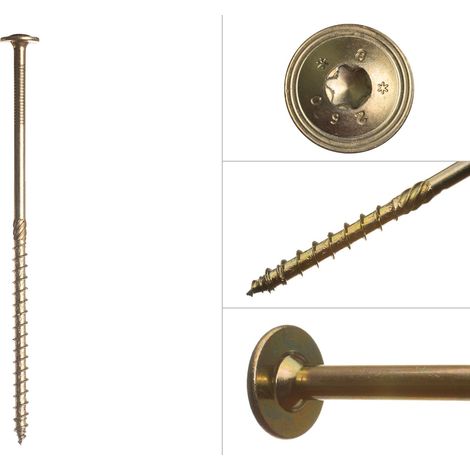 Tellerkopfschrauben gelb verzinkt 6,0 x 200 mm Torx - Schachtel