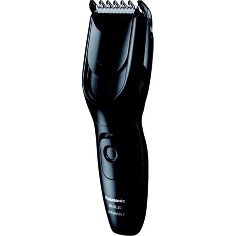 Panasonic ER-GC20-K503 Wasserdichte Haar- und Körperschneidemaschine (wiederaufladbar, Edelstahl, 100% abwaschbar, lange Batterielebensdauer, 7 Längen), schwarz (1/3)