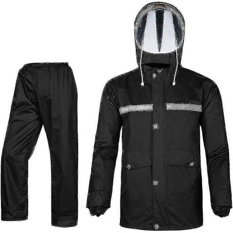 Wasserdichtes und wetterfestes Damen-Set, bestehend aus Regenjacke und Regenhose.