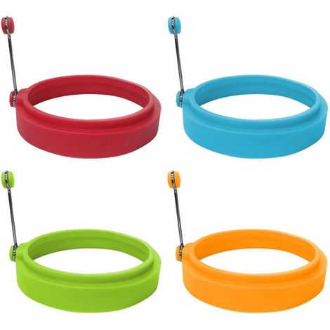 Anneaux À Œufs - Silicone Alimentaire - Pour Cuisson À La Poêle - Diamètre 10 Cm - Lot De 4 (1/5)