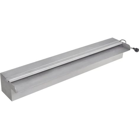INLIFE Lame d'eau rectangulaire à LED 60 cm en acier inoxydable pour piscine (1/5)